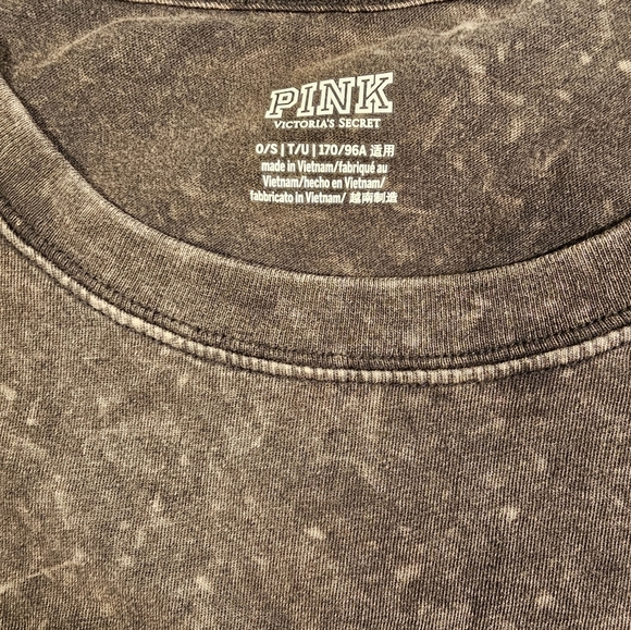 Victoria's Secret PINK Oversized Logo T-shirt Grey NWT - Picture 3 of 4